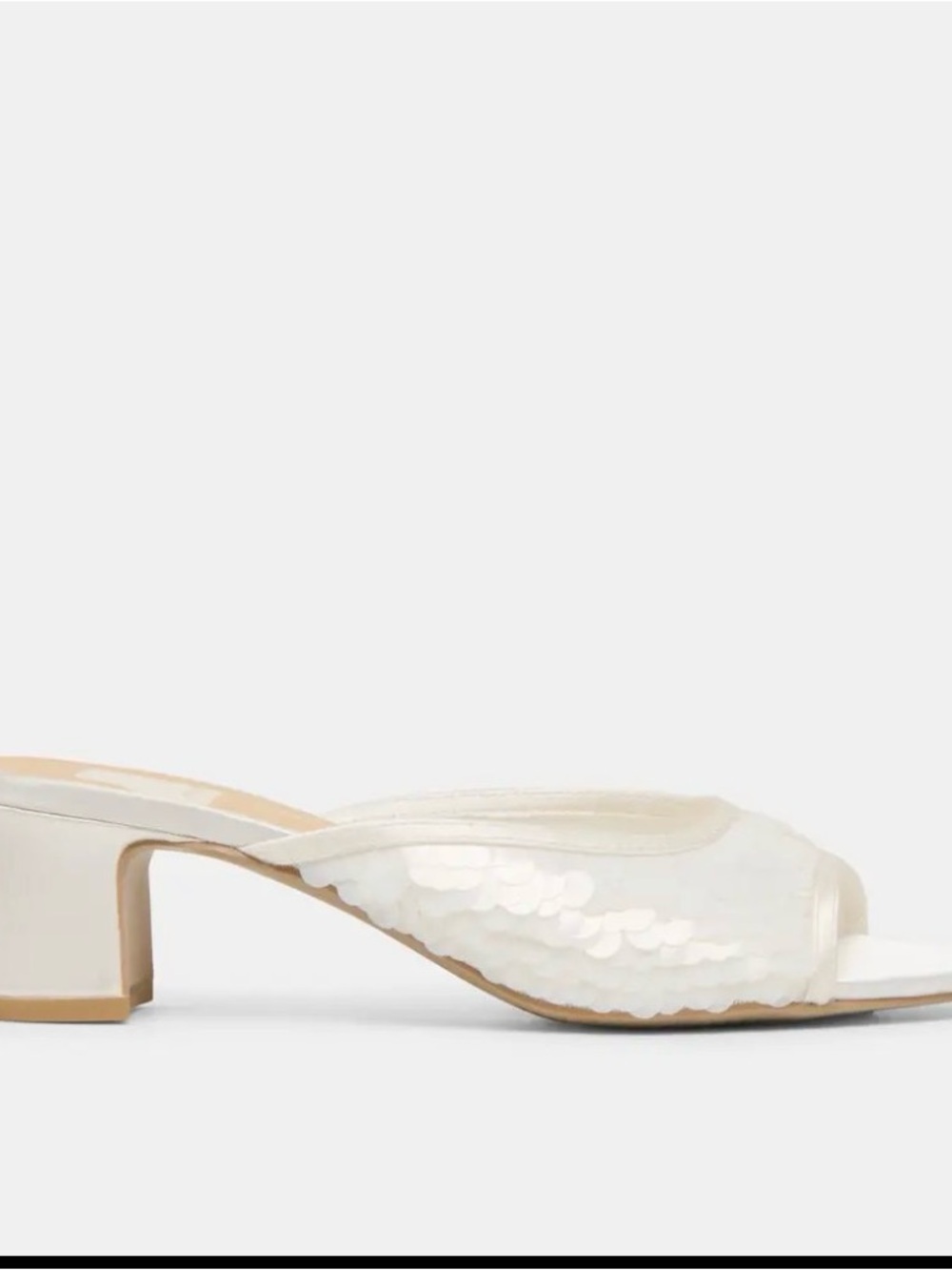 Dolce Vita White Inga Sequin Slide Heel NIB